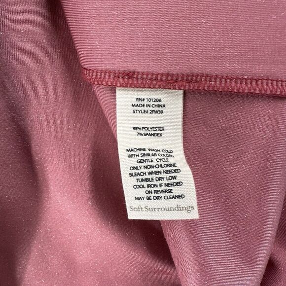 Soft Surroundings Velvet Boyfriend Tunic Shirt Womens LARGE Velour Red Long - Picture 4 of 8